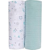 BUBABA Muslin diapers 2 pcs mint - Cloth Nappies
