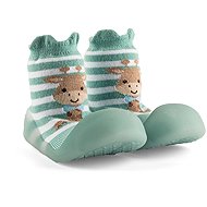 Chameleon Sock booties Blue Giraffe size 125 - Baby Booties