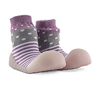 Chameleon Sock booties Lilac Polka size 115 - Baby Booties