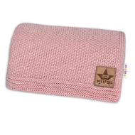 Baby Nellys Knitted blanket BASIC 80 × 90 cm, old pink / powder - Blanket