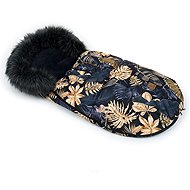 Mamo Tato Lux Winter Fuzzy with fur, Sheets 50 × 100 cm, black/gold - Stroller Footmuff
