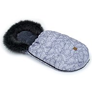 Mamo Tato Lux Winter Fuzzy with fur, Cones, 50 × 100 cm, graphite/grey - Stroller Footmuff