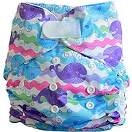 GaGa's All in One Fabric Diaper Colored Velcro Whale - Nappies