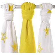 XKKO Bamboo Diapers 70 × 70 - Lemon Stars Mix 3 pcs - Cloth Nappies