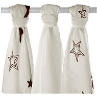 XKKO Bamboo Diapers 70 × 70 - Natural Brown Stars Mix 3 pcs - Cloth Nappies