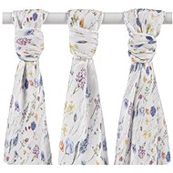 XKKO Bamboo Diapers 70 × 70 Digi - Blue Wildflowers Mix 3 pcs - Cloth Nappies