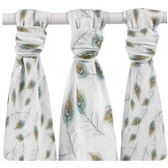 XKKO Bamboo Diapers 70 × 70 Digi - Peacock Feathers Mix 3 pcs - Cloth Nappies