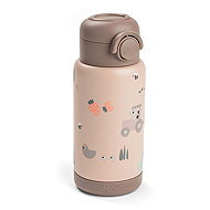 Done by Deer Tiny Farm Thermo Bottle with Straw, Pink, 340ml - Children's Water Bottle