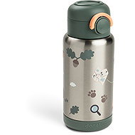 Done by Deer Tiny Trails Thermo Bottle with Straw, Green, 340ml - Children's Water Bottle