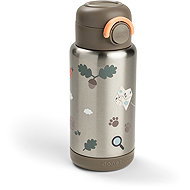 Done by Deer Tiny Trails Thermo Bottle with Straw, Sand, 340ml - Children's Water Bottle