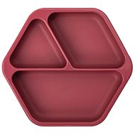 Tiny Twinkle Silicone Plate - Burgundy - Children's Plate