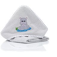 Fillikid Osuška s kapucí Hippo grey 75 × 75 cm - Children's Bath Towel