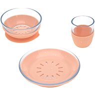 Lässig Dish Set Glass/Silicone apricot - Children's Dining Set
