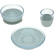 Lässig Dish Set Glass/Silicone blue - Children's Dining Set