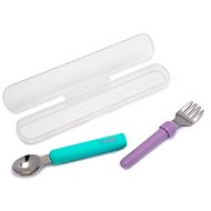 Melii Children's fork and spoon with case blue/pink - Children's Cutlery