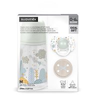 Suavinex Bottle set 270 ml + pacifier 0-6m + clip Dreams green - Baby Bottle