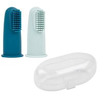 Nattou Finger brush with case Petrol Blue/Aqua - Toothbrush