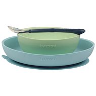 Nattou Dining set BPA-free green-blue 3 pcs - Children's Dining Set