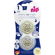 Nip Cherry air night soother 0-6m, grey/green, 2 pcs - Baby Pacifier