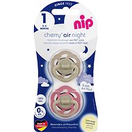 Nip Cherry air night soother 0-6m, brown/red, 2 pcs - Baby Pacifier