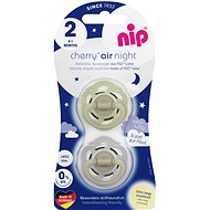 Nip Cherry air night soother 6m+, grey/green, 2 pcs - Baby Pacifier