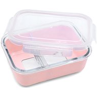 Melii Glass lunch container with silicone sleeve pink - Lunch Box