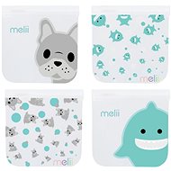 Melii Reusable snack bags 4 pcs Bulldog and Shark - Lunch Bag