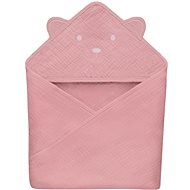 Lionelo Muslin Hooded Towel Pink Baby - Children's Bath Towel