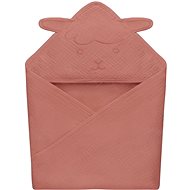 Lionelo Muslin Hooded Towel Red Coral - Children's Bath Towel