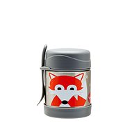 3 Sprouts Stainless Steel with Fork Fox Gray - Children's Thermos