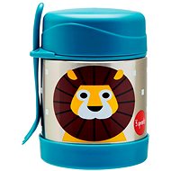 3 Sprouts Stainless Steel with Fork Lion Blue - Children's Thermos