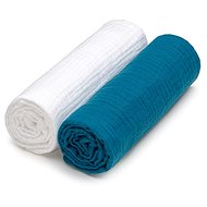 T-TOMI Bio Muslin Diapers White/Petrol - Cloth Nappies