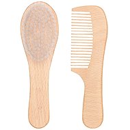 Bébé-jou Comb and brush with wooden handle - Comb