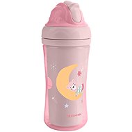KikkaBoo Mug with silicone straw Moony me Pink - Baby cup