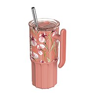 Quokka Umi szívószállal 720 ml, Floral Coral - Thermo bögre