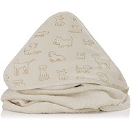 Fillikid Hooded Towel Dog Beige 75 × 75cm - Children's Bath Towel