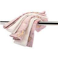 Bomimi Mini Osuška Premium 140 g/m2, 40 × 40 cm medvídek růžová, 5 ks - Children's Bath Towel