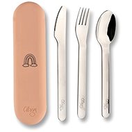 Citron Cutlery set with case Blush Pink - Children's Cutlery