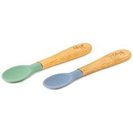 Citron Set of bamboo spoons - green / blue - Baby Spoon