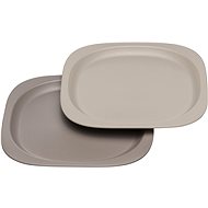 NIP Green Line Plate 2pcs Grey/Brown - Children's Plate