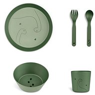 Citron Dining set made of organic material Dino - Children's Dining Set