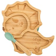Citron Plate with suction cup and spoon Dino - Children's Plate