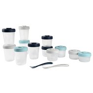 Beaba Food Cups 12 pcs and 2 spoons Storm - Food Container Set