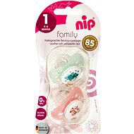 Nip Family silikonové šidítko Elephant/Fox 0-6m, 2ks - Baby Pacifier