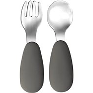 Tryco Stainless steel spoon & fork - Olive Gray - Children's Cutlery