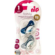 Nip Family silikonové šidítko Whale/Wolf 0-6m, 2ks - Baby Pacifier