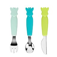 Vulli Set příborů žirafa Sophie modrý/limetkový - Children's Cutlery