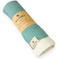 Maceshka double muslin plaid Eucalyptus golden dot/Ecru - Cloth Nappies