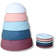 Jellystone Designs Silikonové stohovací kelímky zemitá - Stacking Pyramid