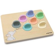 Jellystone Designs Dřevěná vkládačka se silikonovými razítky, pastelová - Puzzle